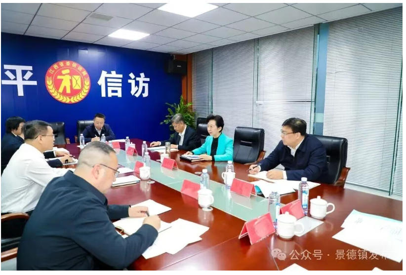 胡雪梅在乐平市综治中心调研